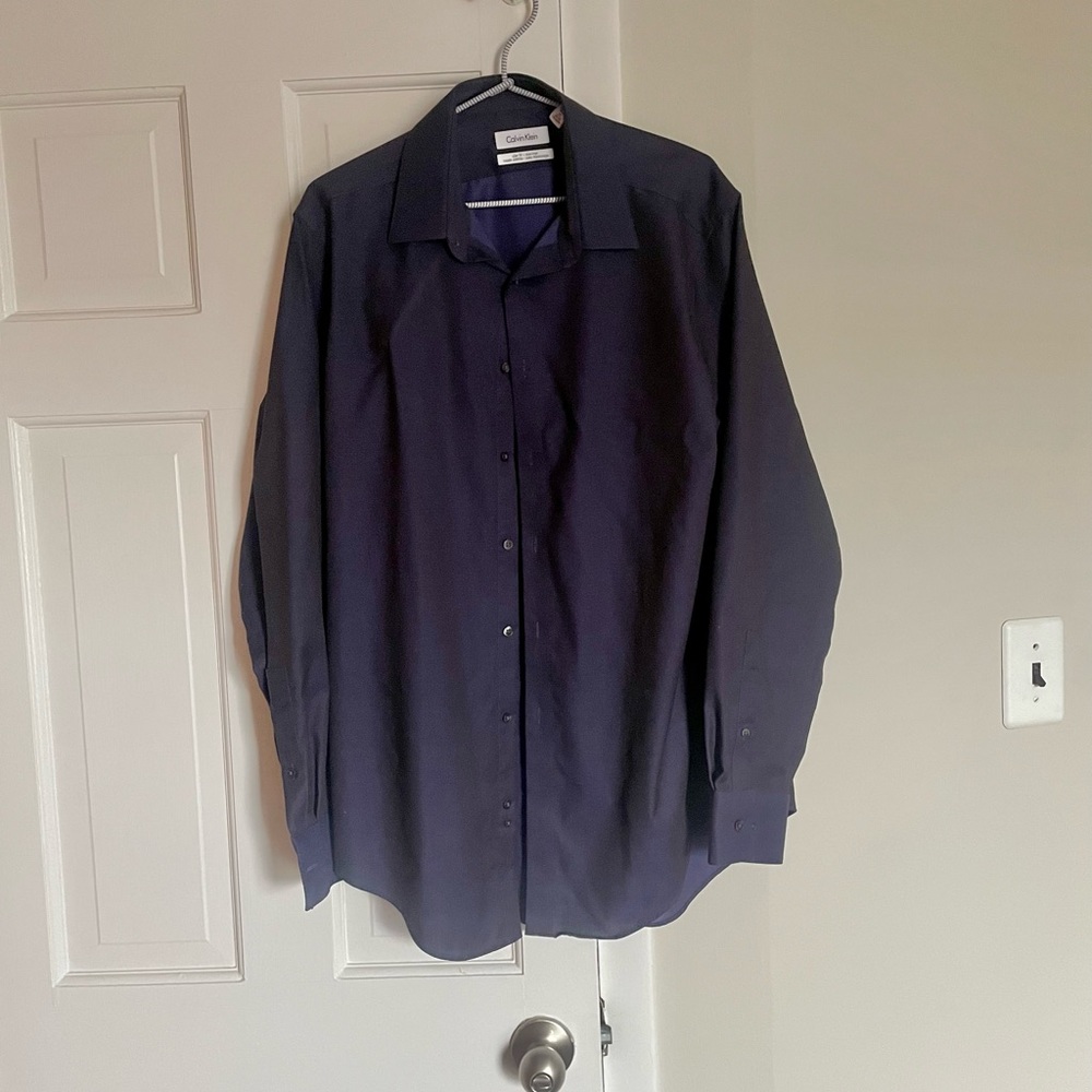 Calvin Klein purple slim fit button up